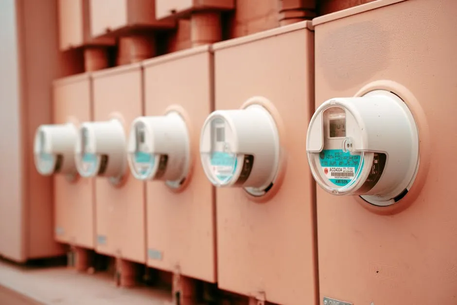 Row of Electricity Meters