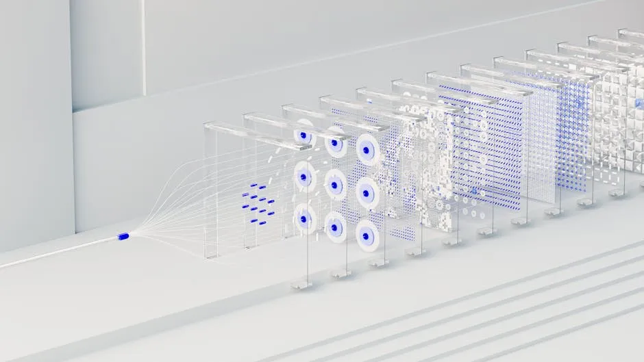 An artist’s illustration of artificial intelligence (AI). This image was inspired by neural networks used in deep learning. It was created by Novoto Studio as part of the Visualising AI pr...