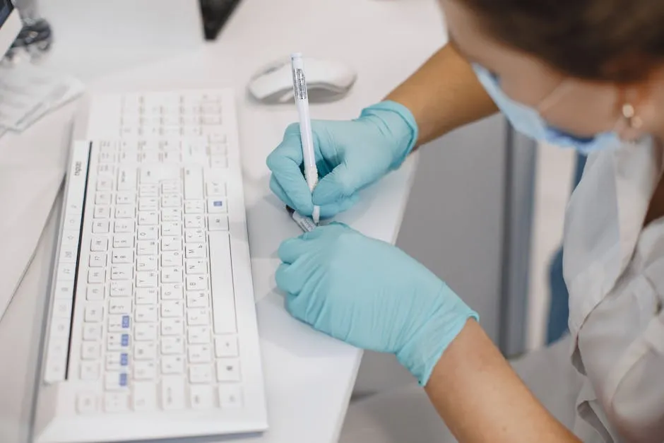 Close up of a Doctor Writing