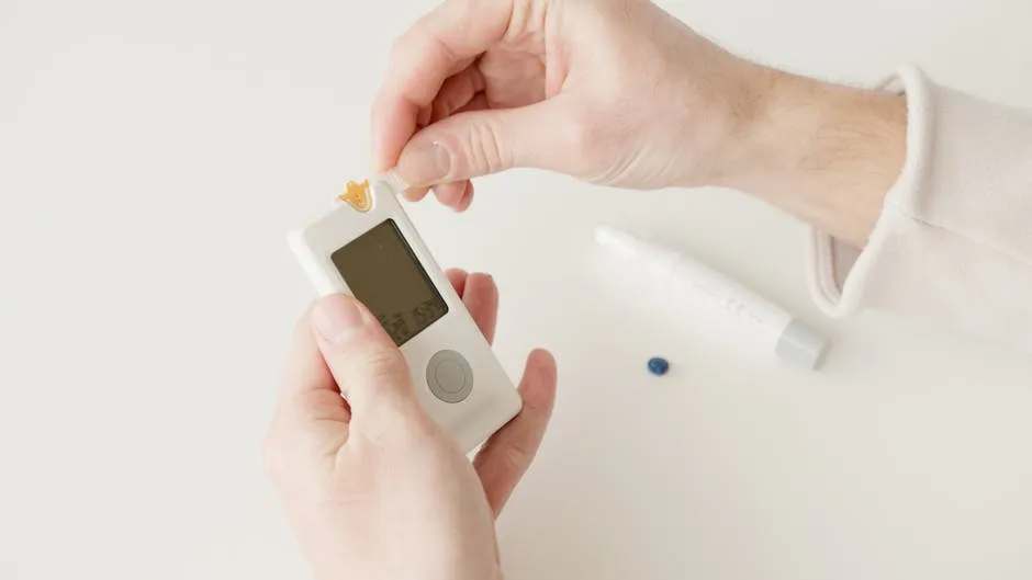 A Person Holding a White Glucometer