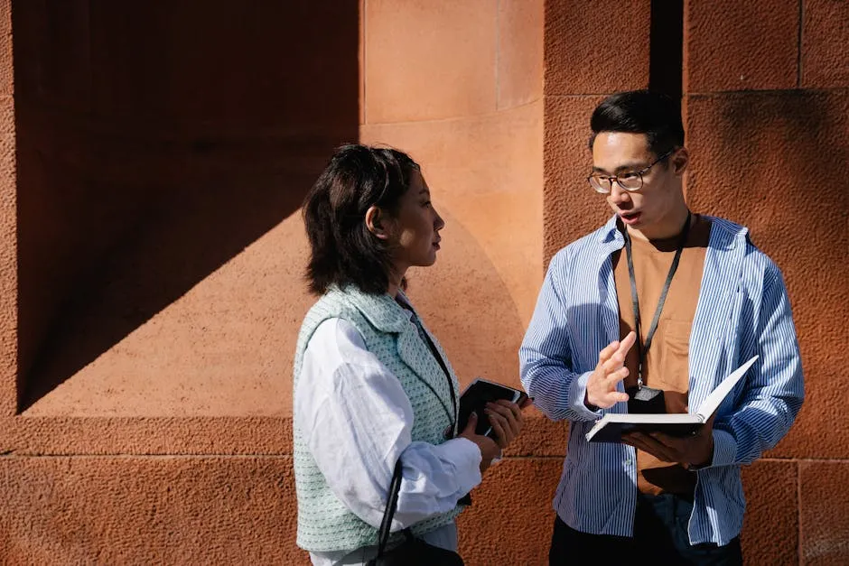 Man and Woman Having a Conversation