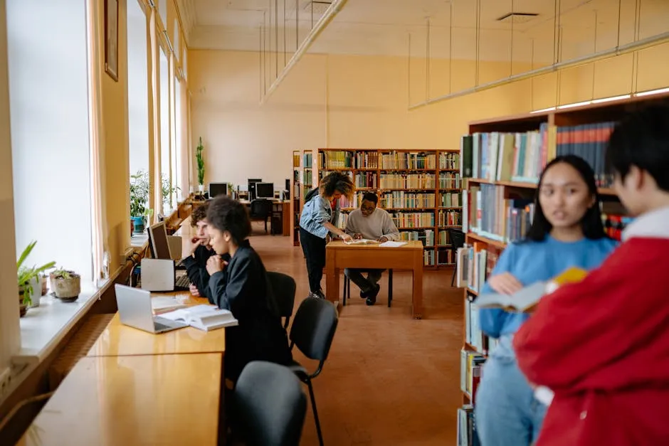 Students Studying Inside the Library
