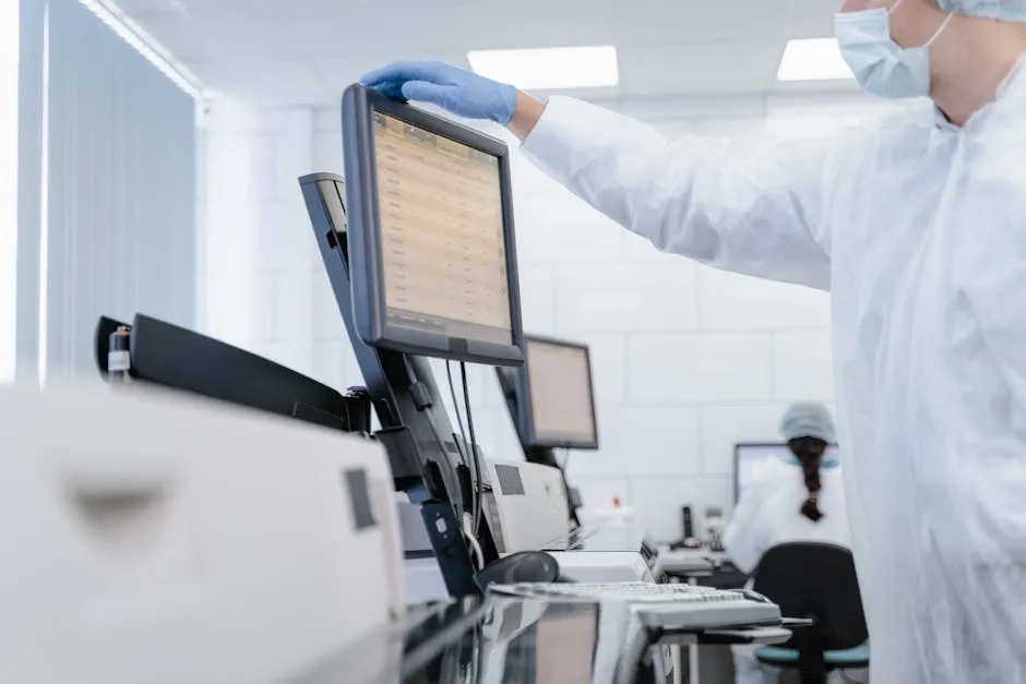 Scientist Looking at a Screen