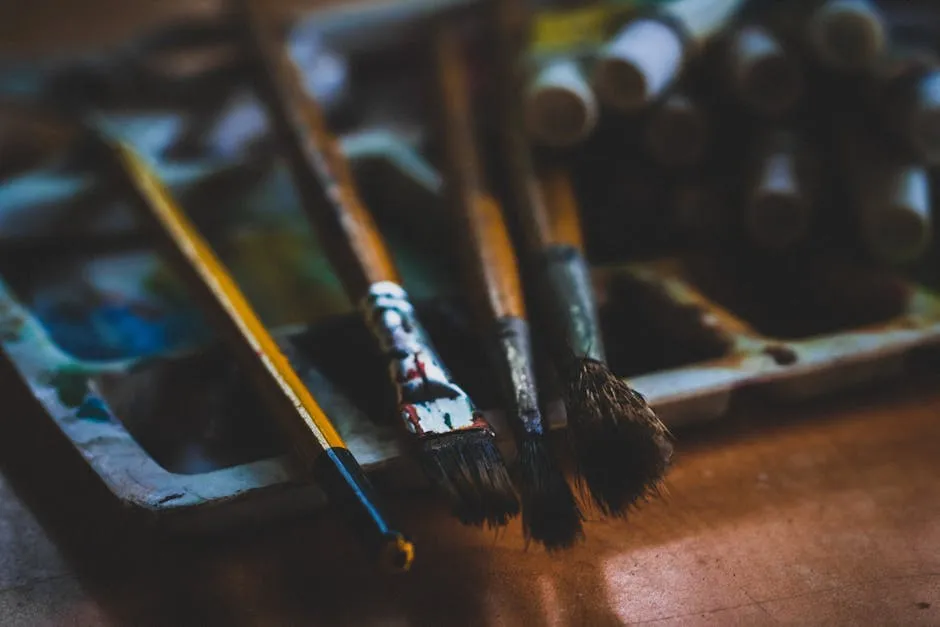 Four Paint Brushes in Macro Photography