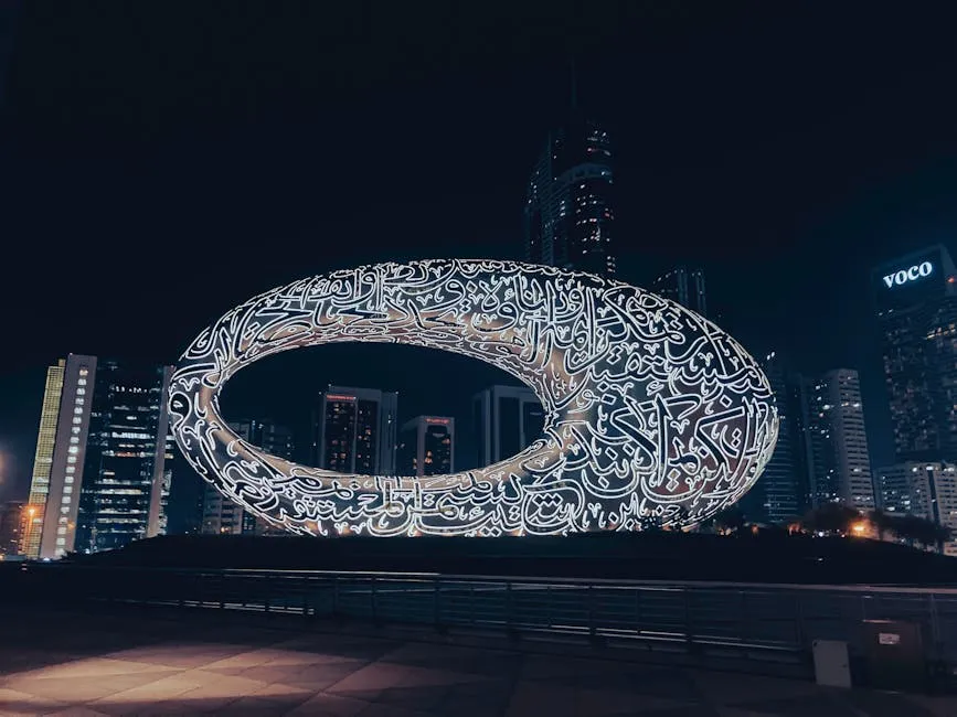 Illuminated Museum of the Future in Dubai 