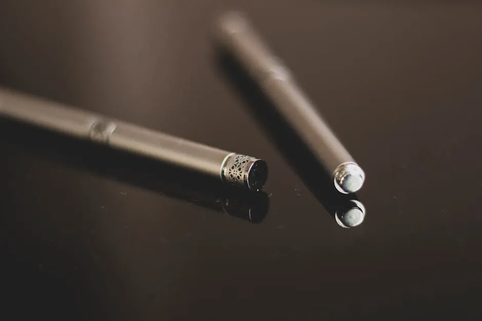 Pen on Black Surface