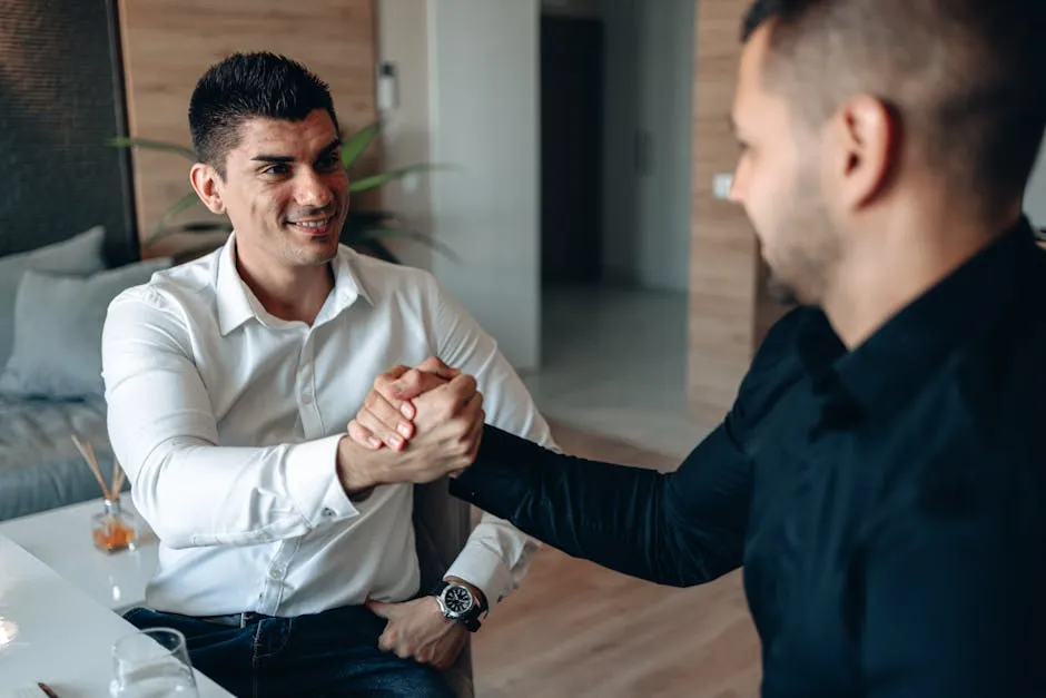 A Two Men Doing Handshake