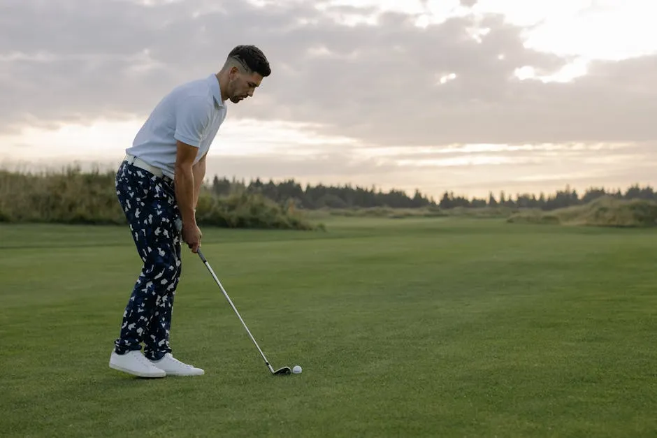 Man in White T-Shirt Playing Golf