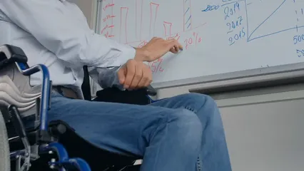Horizontal video: A man discussing while writing on whiteboard 8132228. Duration: 19 seconds. Resolution: 1920x1080