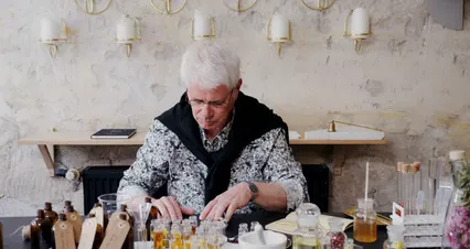 Horizontal video: Man making a perfume 8447338. Duration: 43 seconds. Resolution: 4096x2160