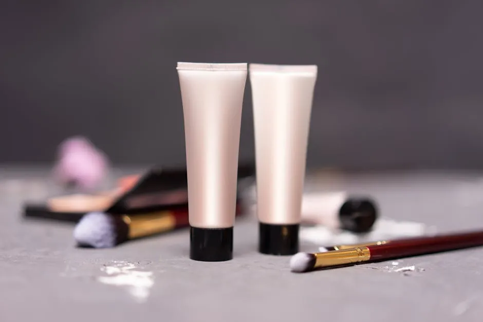 Close-up of Beauty Product Tubes 