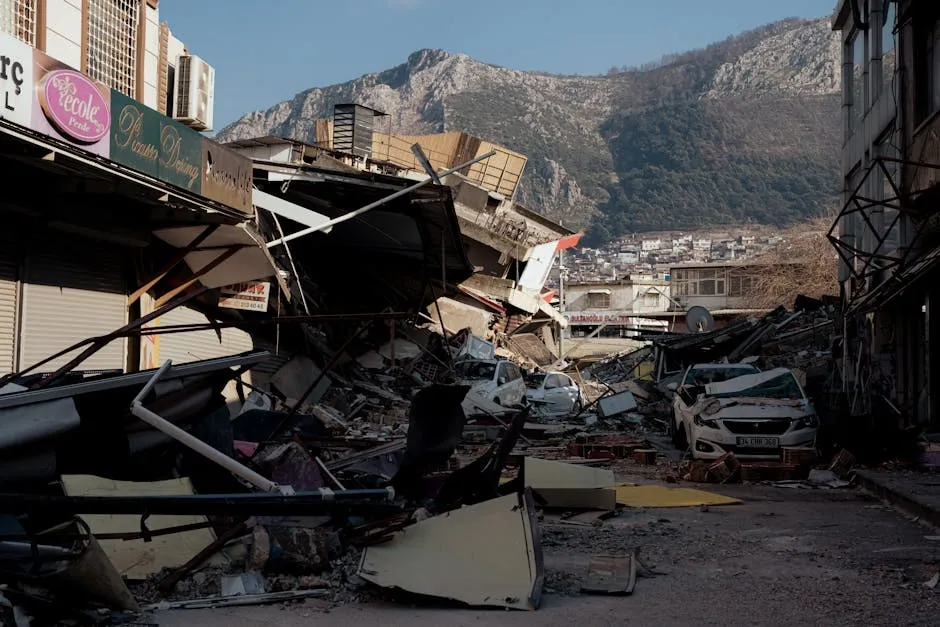 Demolished Building After Earthquake