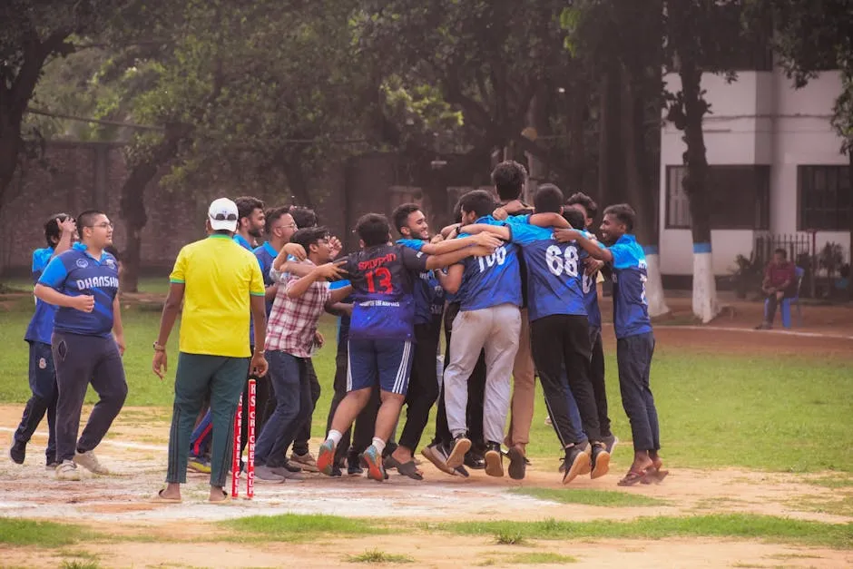 Sportsmen Celebrating after the Game 