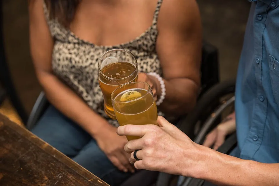 Man and Woman Holding Drinking Glasses Toasting