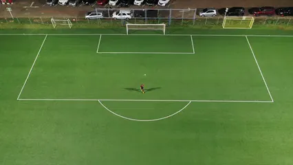 Horizontal video: A goalie guarding the goal in a soccer match 3507531. Duration: 50 seconds. Resolution: 3840x2160