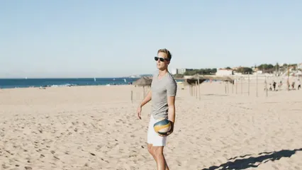Horizontal video: Young man serving volleyball 6179711. Duration: 11 seconds. Resolution: 2688x1512