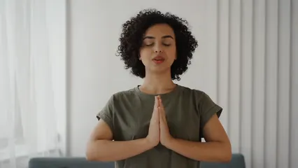 Horizontal video: A woman in meditation 6707266. Duration: 23 seconds. Resolution: 1920x1080