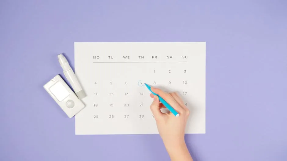 Person Drawing a Circle on a Calendar 