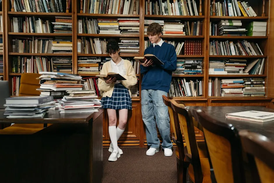 Students Reading Books in the Library