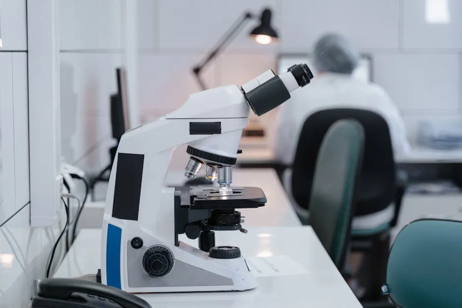Selective Focus Photo of a Microscope