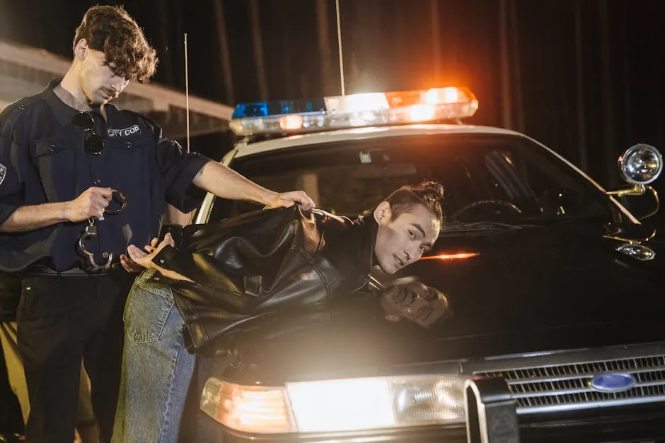 Policeman Handcuffing a Man
