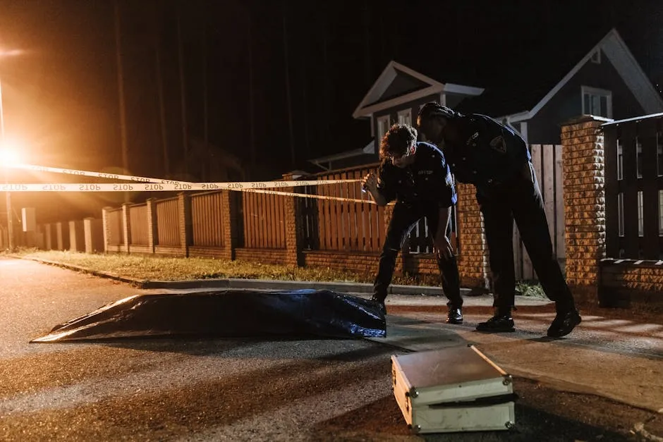 Policemen Standing at the Crime Scene