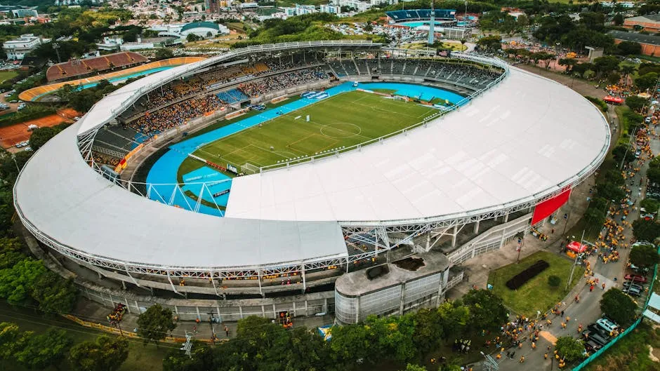 Aerial View of Football Stadium