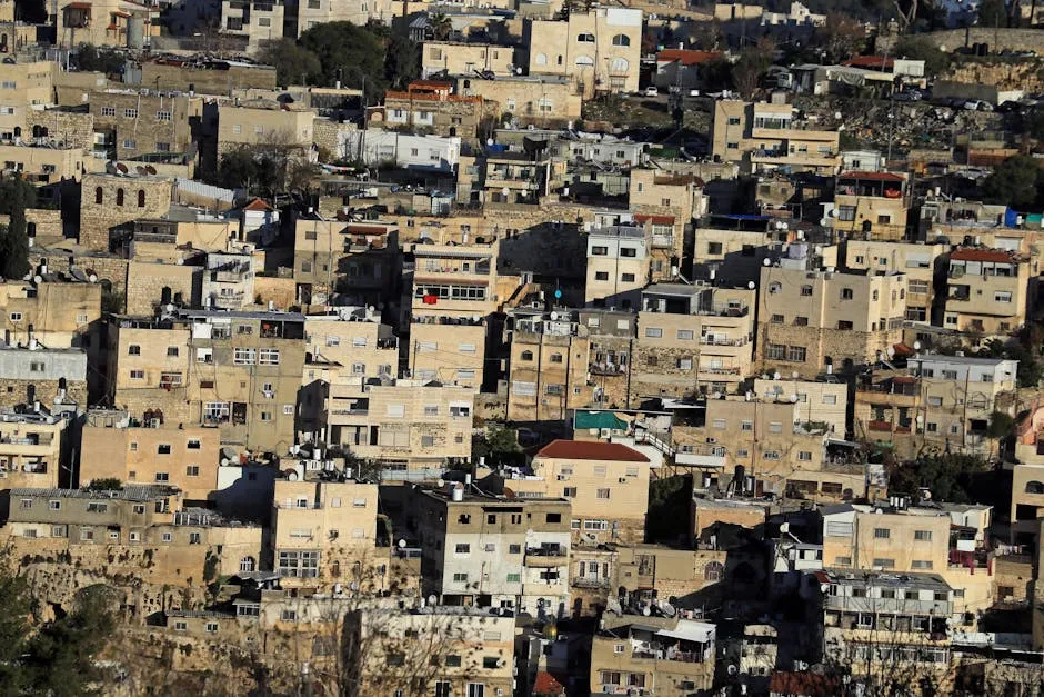 High Angle Shot of a Cityscape of Jerusalem 