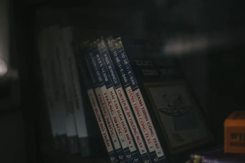 Assorted-title Textbook on Shelf