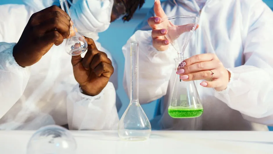 A Man and a Woman Doing an Experiment