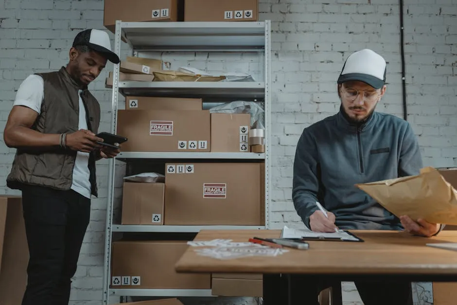 Men Working at a Courier Service