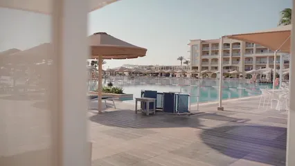 Horizontal video: An empty beach resort 7320535. Duration: 23 seconds. Resolution: 1920x1080