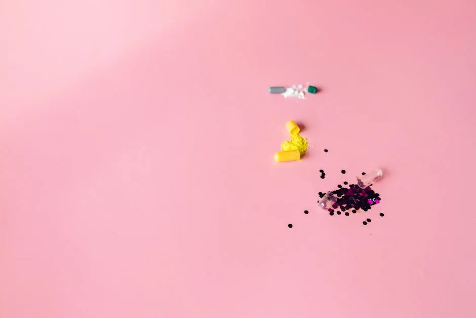 Open Capsules on Pink Surface