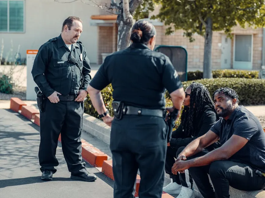 Police Officers Talking to Civilians