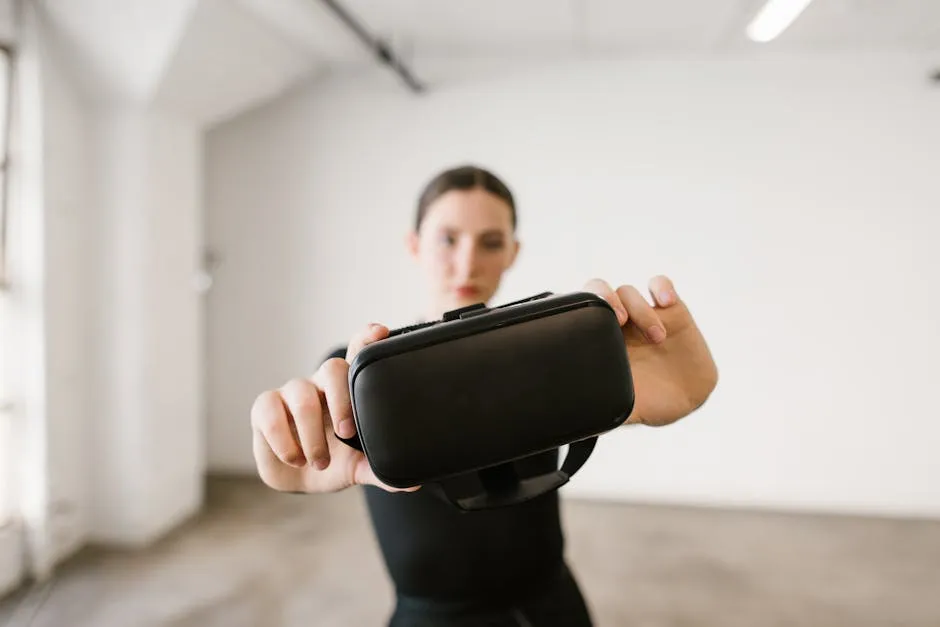 A Woman Holding VR Goggles