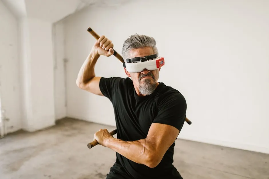 A Man Wearing VR Glasses
