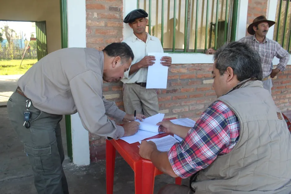 Man signing a Document