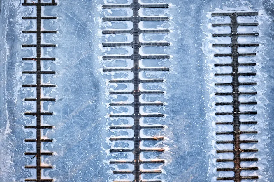 Piers in Ice in Winter