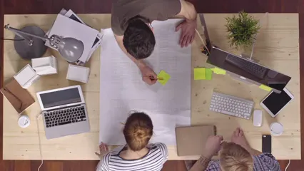 Horizontal video: Top view of people working as a team 3195441. Duration: 26 seconds. Resolution: 3840x2160