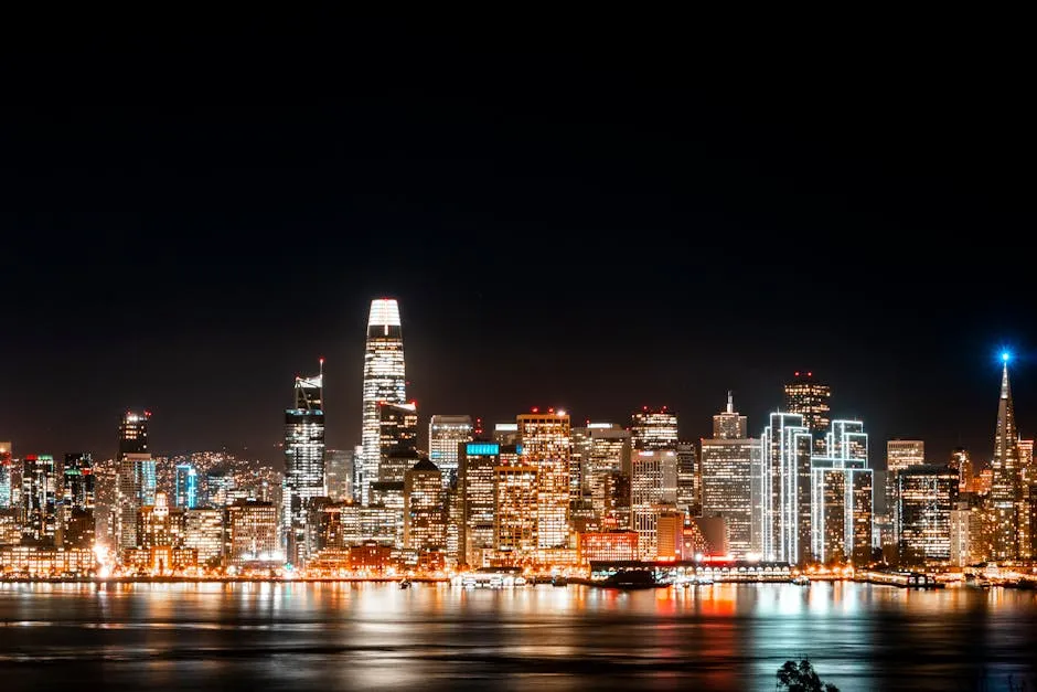 City Skyline during Night Time