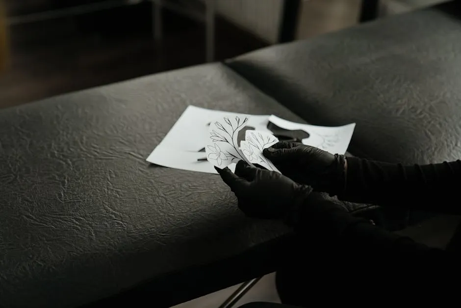 Person in Black Leather Gloves Holding White Paper