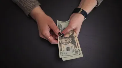 Horizontal video: Counting money 4524511. Duration: 24 seconds. Resolution: 1920x1080