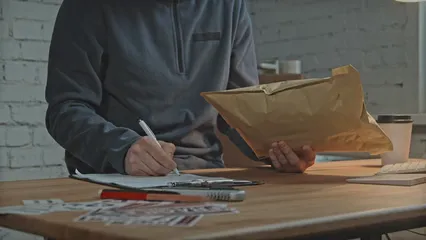 Horizontal video: Workers checking delivery boxes 6169406. Duration: 22 seconds. Resolution: 3840x2160