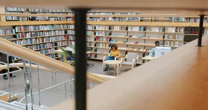 Horizontal video: People studying inside the library 6334252. Duration: 26 seconds. Resolution: 4096x2160