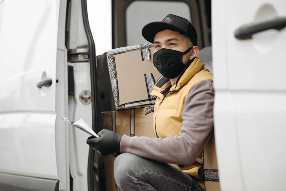 A Deliveryman Holding a Clipboard