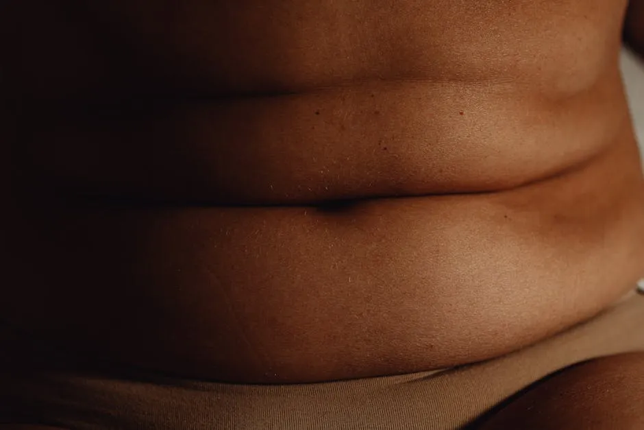 A Person's Belly With Folds