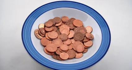 Horizontal video: Soup plate full of coins 6764575. Duration: 29 seconds. Resolution: 4096x2160