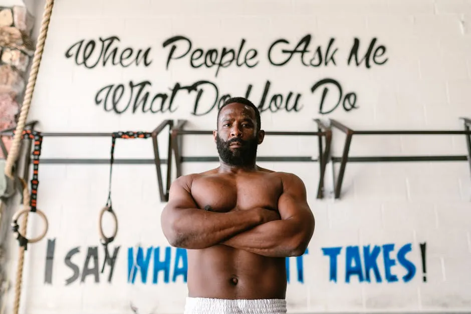 A Shirtless Man Doing Arms Crossed 