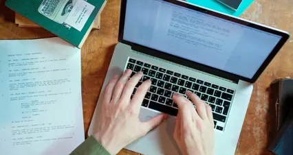 Horizontal video: A person typing on a laptop 8035634. Duration: 25 seconds. Resolution: 4096x2160