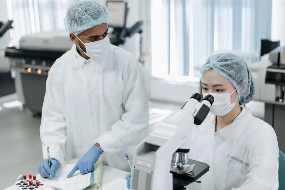 Two Laboratory Technicians at Work